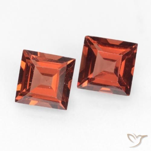 0.87 ctw Red Pyrope Garnet Stones, Natural Pyrope Garnet in Square Facet Shape for Sale