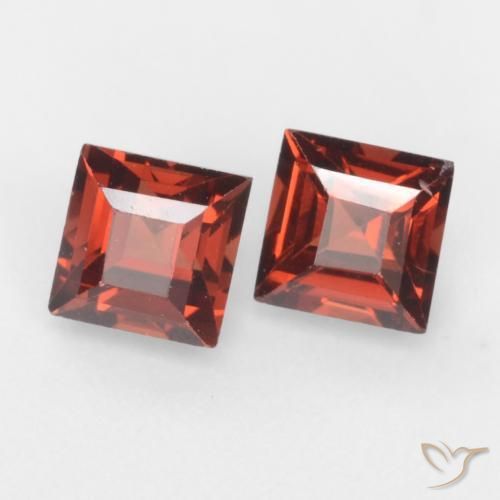 0.98 ctw Red Pyrope Garnet Stones, Natural Pyrope Garnet in Square Facet Shape for Sale