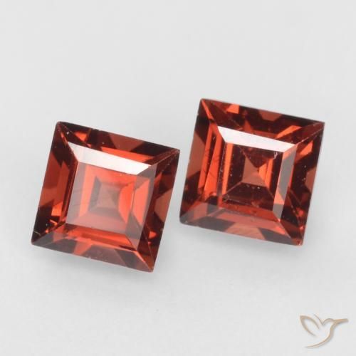 0.94 ctw Red Pyrope Garnet Stones, Natural Pyrope Garnet in Square Facet Shape for Sale