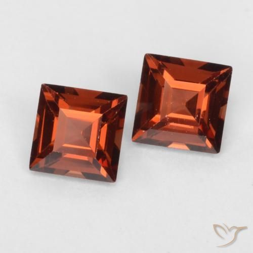 0.88 ctw Red Pyrope Garnet Stones, Natural Pyrope Garnet in Square Facet Shape for Sale