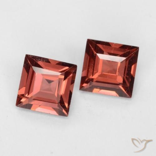 0.81 ctw Red Pyrope Garnet Stones, Natural Pyrope Garnet in Square Facet Shape for Sale