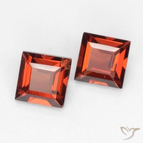 0.94 ctw Red Pyrope Garnet Stones, Natural Pyrope Garnet in Square Facet Shape for Sale