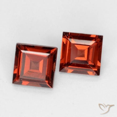 0.92 ctw Red Pyrope Garnet Stones, Natural Pyrope Garnet in Square Facet Shape for Sale