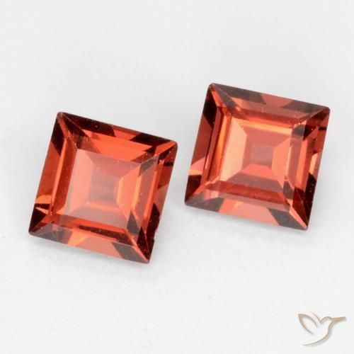 0.88 ctw Red Pyrope Garnet Stones, Natural Pyrope Garnet in Square Facet Shape for Sale