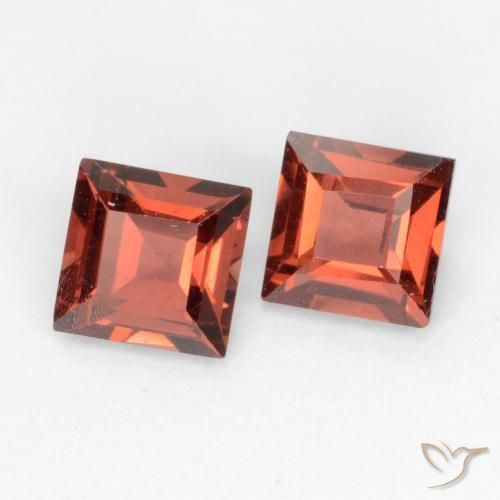 0.90 ctw Red Pyrope Garnet Stones, Natural Pyrope Garnet in Square Facet Shape for Sale