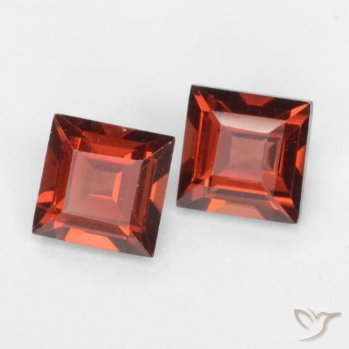 1.00 ctw Red Pyrope Garnet Stones, Natural Pyrope Garnet in Square Facet Shape for Sale