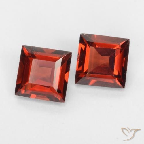 0.94 ctw Red Pyrope Garnet Stones, Natural Pyrope Garnet in Square Facet Shape for Sale