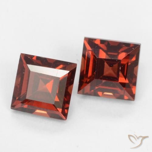 1.02 ctw Red Pyrope Garnet Stones, Natural Pyrope Garnet in Square Facet Shape for Sale