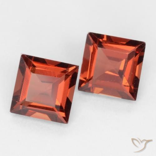0.86 ctw Red Pyrope Garnet Stones, Natural Pyrope Garnet in Square Facet Shape for Sale