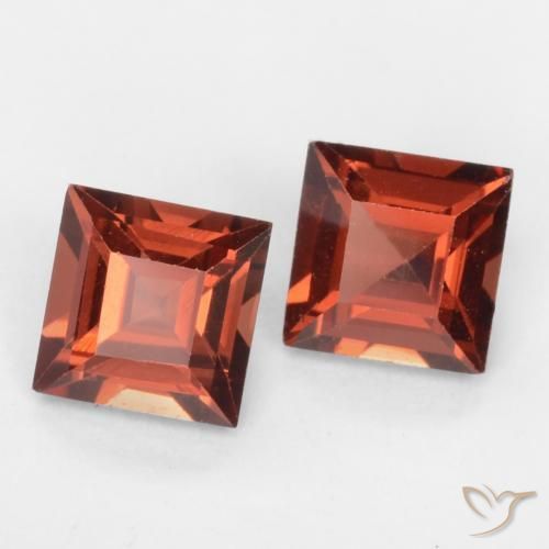 0.88 ctw Red Pyrope Garnet Stones, Natural Pyrope Garnet in Square Facet Shape for Sale