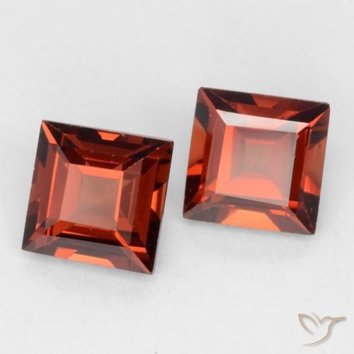 0.84 ctw Red Pyrope Garnet Stones, Natural Pyrope Garnet in Square Facet Shape for Sale