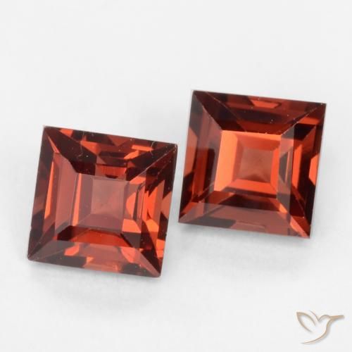 0.99 ctw Red Pyrope Garnet Stones, Natural Pyrope Garnet in Square Facet Shape for Sale