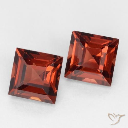 0.97 ctw Red Pyrope Garnet Stones, Natural Pyrope Garnet in Square Facet Shape for Sale
