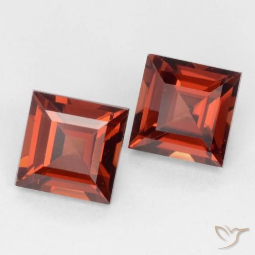 0.95 ctw Red Pyrope Garnet Stones, Natural Pyrope Garnet in Square Facet Shape for Sale