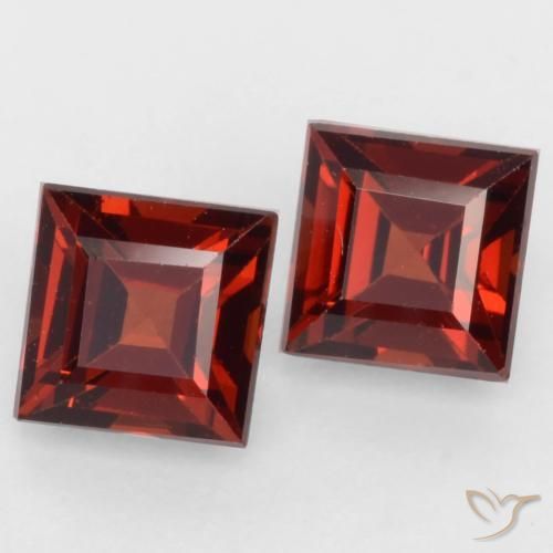 0.92 ctw Red Pyrope Garnet Stones, Natural Pyrope Garnet in Square Facet Shape for Sale