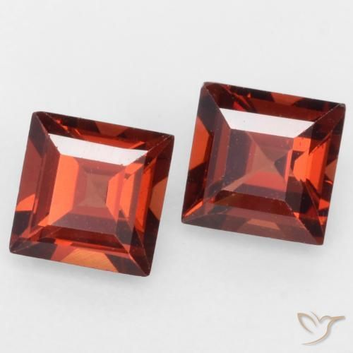 0.93 ctw Red Pyrope Garnet Stones, Natural Pyrope Garnet in Square Facet Shape for Sale