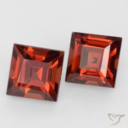 0.94 ctw Red Pyrope Garnet Stones, Natural Pyrope Garnet in Square Facet Shape for Sale