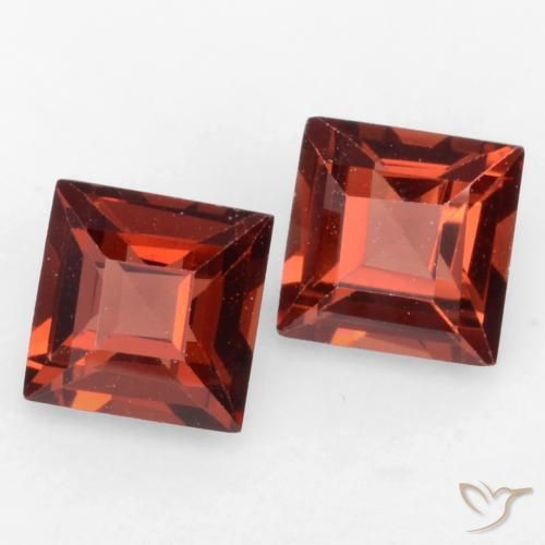 0.89 ctw Red Pyrope Garnet Stones, Natural Pyrope Garnet in Square Facet Shape for Sale