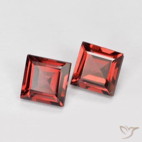 1.01 ctw Red Pyrope Garnet Stones, Natural Pyrope Garnet in Square Facet Shape for Sale