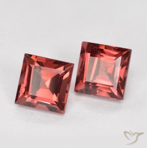 1.07 ctw Red Pyrope Garnet Stones, Natural Pyrope Garnet in Square Facet Shape for Sale