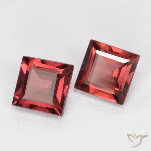 0.99 ctw Red Pyrope Garnet Stones, Natural Pyrope Garnet in Square Facet Shape for Sale