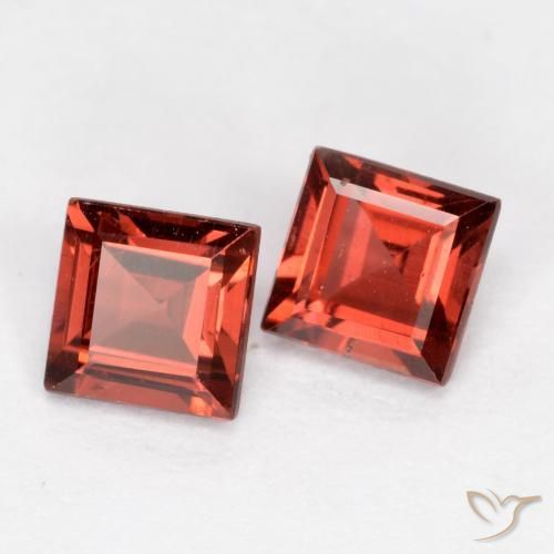 1.09 ctw Red Pyrope Garnet Stones, Natural Pyrope Garnet in Square Facet Shape for Sale