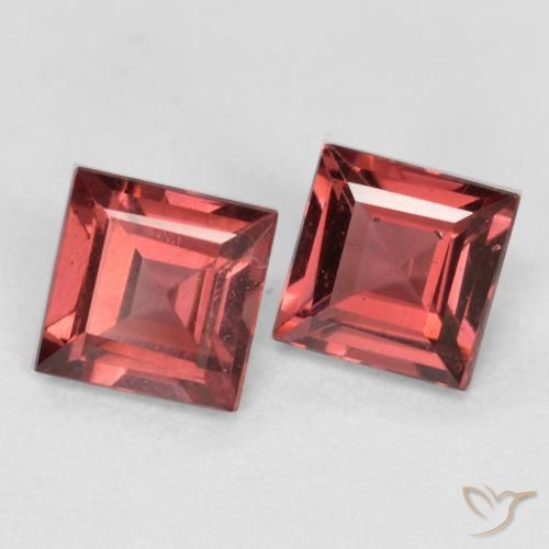0.91 ctw Red Pyrope Garnet Stones, Natural Pyrope Garnet in Square Facet Shape for Sale