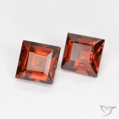 1.09 ctw Red Pyrope Garnet Stones, Natural Pyrope Garnet in Square Facet Shape for Sale