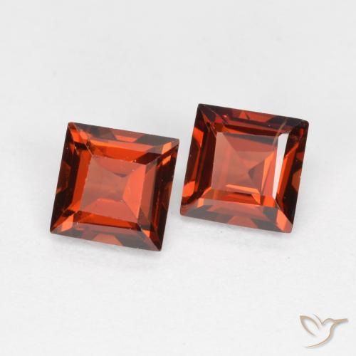 0.90 ctw Red Pyrope Garnet Stones, Natural Pyrope Garnet in Square Facet Shape for Sale