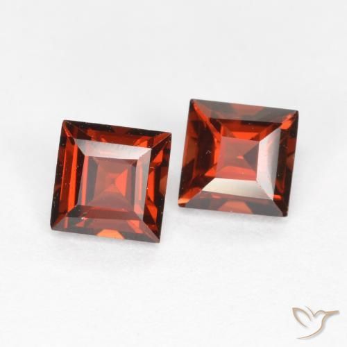 0.91 ctw Red Pyrope Garnet Stones, Natural Pyrope Garnet in Square Facet Shape for Sale