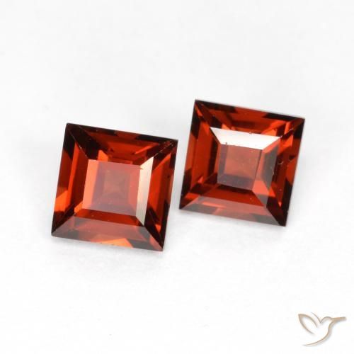 0.94 ctw Red Pyrope Garnet Stones, Natural Pyrope Garnet in Square Facet Shape for Sale