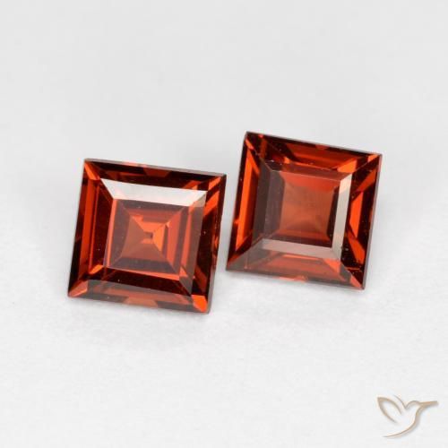 0.91 ctw Red Pyrope Garnet Stones, Natural Pyrope Garnet in Square Facet Shape for Sale