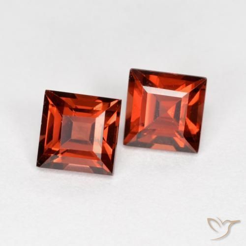 0.97 ctw Red Pyrope Garnet Stones, Natural Pyrope Garnet in Square Facet Shape for Sale