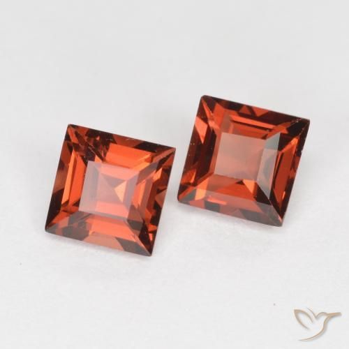0.96 ctw Red Pyrope Garnet Stones, Natural Pyrope Garnet in Square Facet Shape for Sale