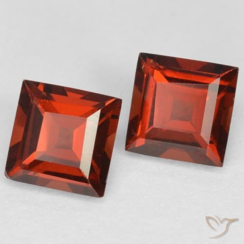 0.91 ctw Red Pyrope Garnet Stones, Natural Pyrope Garnet in Square Facet Shape for Sale