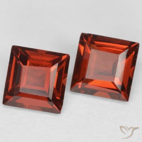 0.90 ctw Red Pyrope Garnet Stones, Natural Pyrope Garnet in Square Facet Shape for Sale