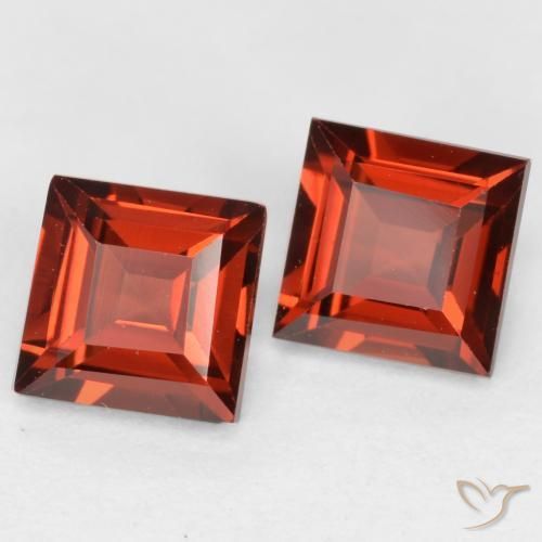 0.93 ctw Red Pyrope Garnet Stones, Natural Pyrope Garnet in Square Facet Shape for Sale