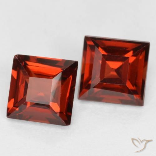 0.89 ctw Red Pyrope Garnet Stones, Natural Pyrope Garnet in Square Facet Shape for Sale