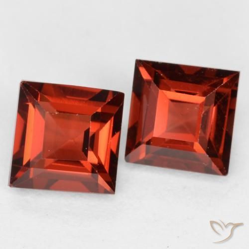 0.95 ctw Red Pyrope Garnet Stones, Natural Pyrope Garnet in Square Facet Shape for Sale