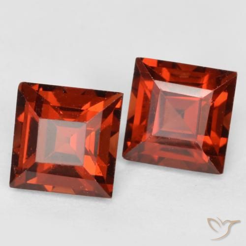 0.98 ctw Red Pyrope Garnet Stones, Natural Pyrope Garnet in Square Facet Shape for Sale