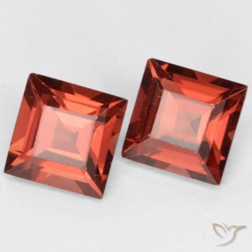 0.89 ctw Red Pyrope Garnet Stones, Natural Pyrope Garnet in Square Facet Shape for Sale