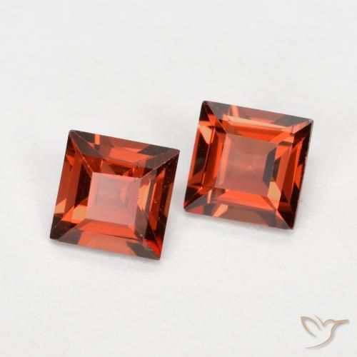 0.91 ctw Red Pyrope Garnet Stones, Natural Pyrope Garnet in Square Facet Shape for Sale
