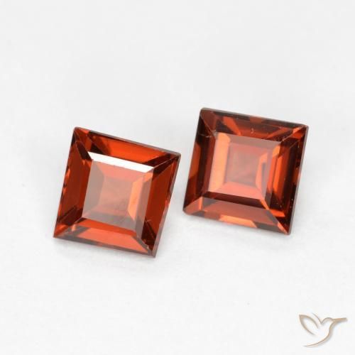 0.88 ctw Red Pyrope Garnet Stones, Natural Pyrope Garnet in Square Facet Shape for Sale