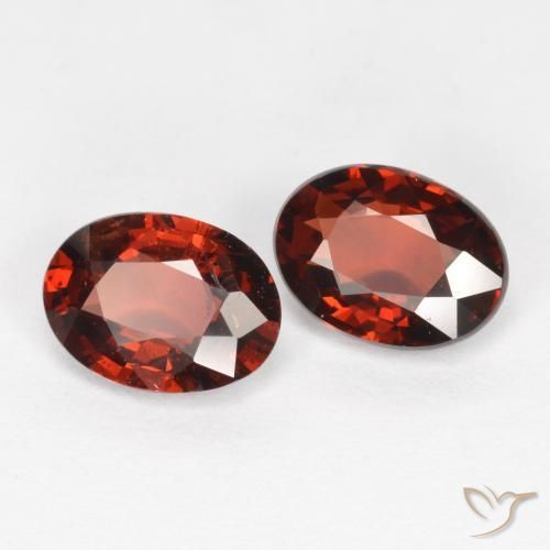 1.82 ctw Red Pyrope Garnet Stones, Natural Pyrope Garnet in Oval Facet Shape for Sale