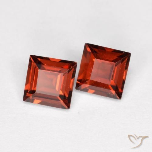 0.90 ctw Red Pyrope Garnet Stones, Natural Pyrope Garnet in Square Facet Shape for Sale
