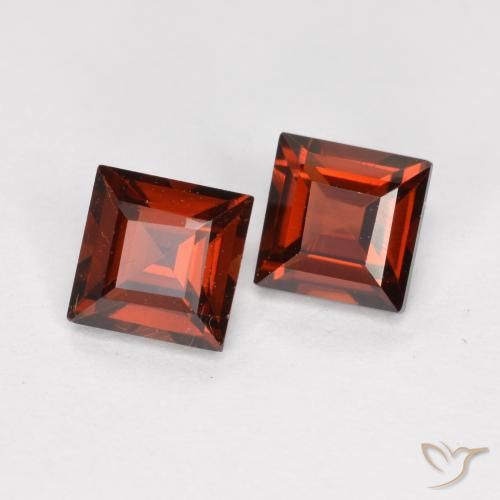 0.94 ctw Red Pyrope Garnet Stones, Natural Pyrope Garnet in Square Facet Shape for Sale