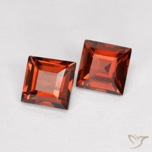 0.90 ctw Red Pyrope Garnet Stones, Natural Pyrope Garnet in Square Facet Shape for Sale