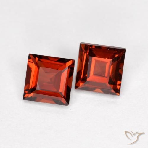 0.96 ctw Red Pyrope Garnet Stones, Natural Pyrope Garnet in Square Facet Shape for Sale