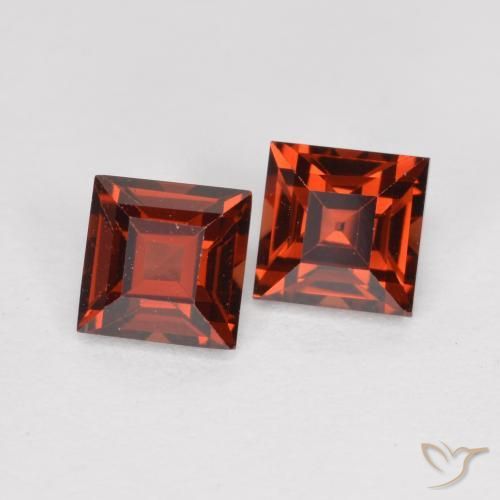 1.05 ctw Red Pyrope Garnet Stones, Natural Pyrope Garnet in Square Facet Shape for Sale
