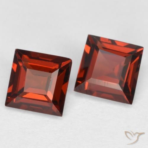 0.85 ctw Red Pyrope Garnet Stones, Natural Pyrope Garnet in Square Facet Shape for Sale